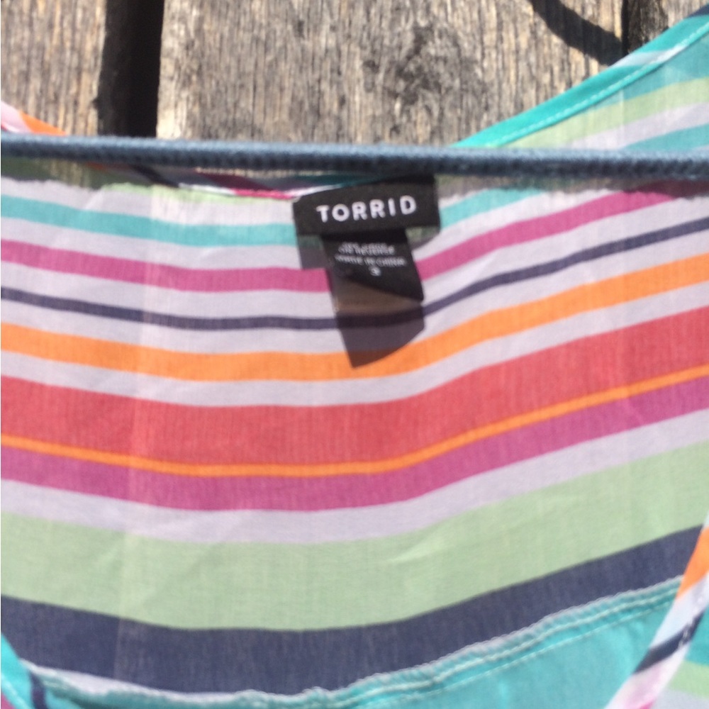 Torrid Striped Shear Tank Top - Picture 4 of 11